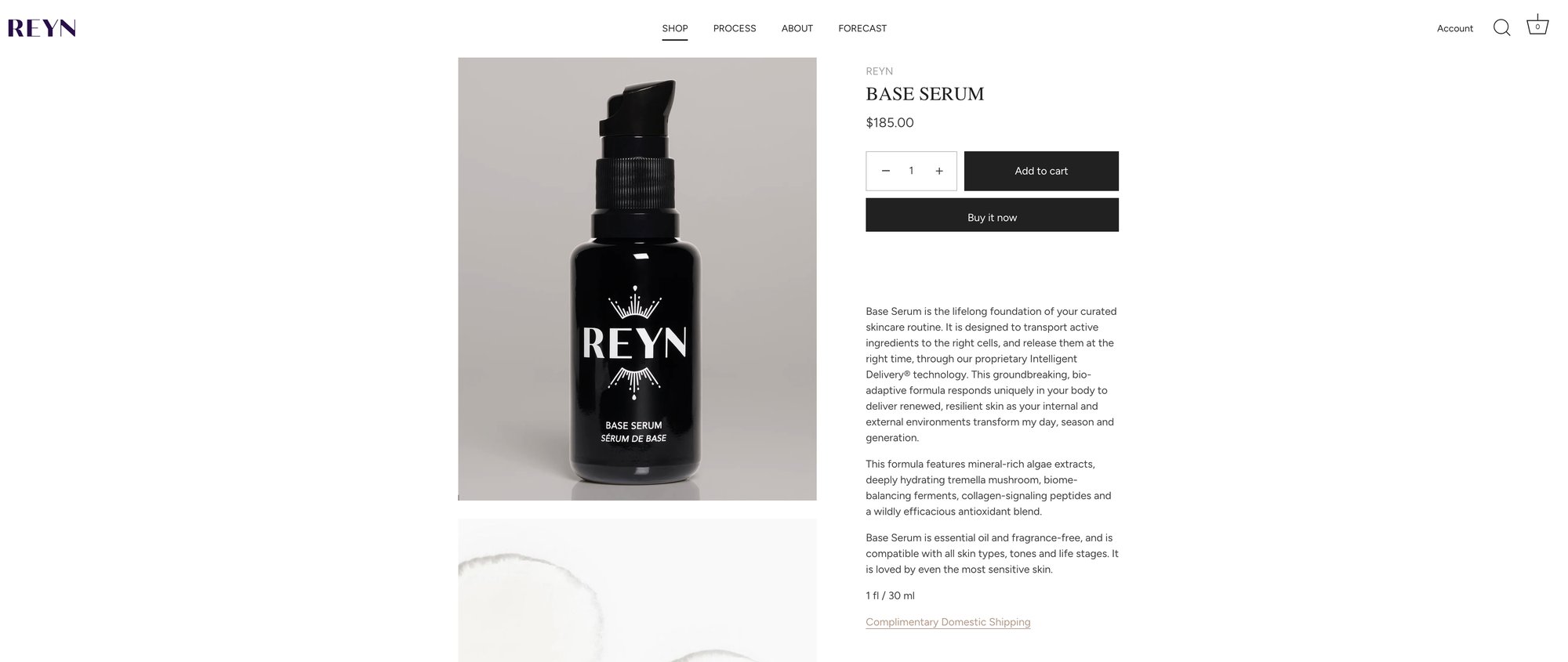 REYN Base Serum product description page copy